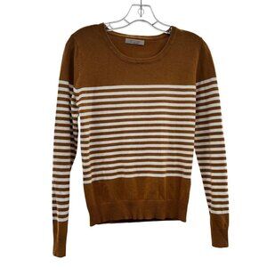 Active USA Lightweight Sweater Women's Size Medium Striped Long Sleeve Buttons